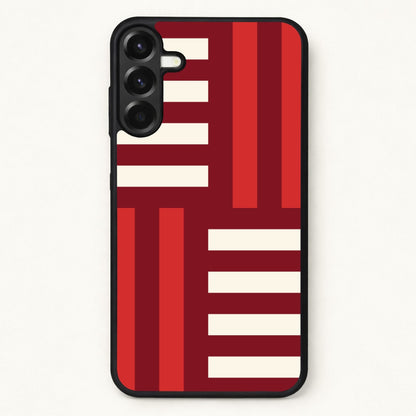 Red And White Geometric Stripes Phone Case for Galaxy A37