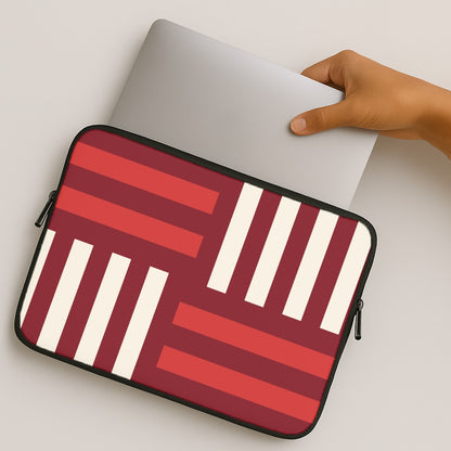 Red And White Geometric Stripes MacBook Case