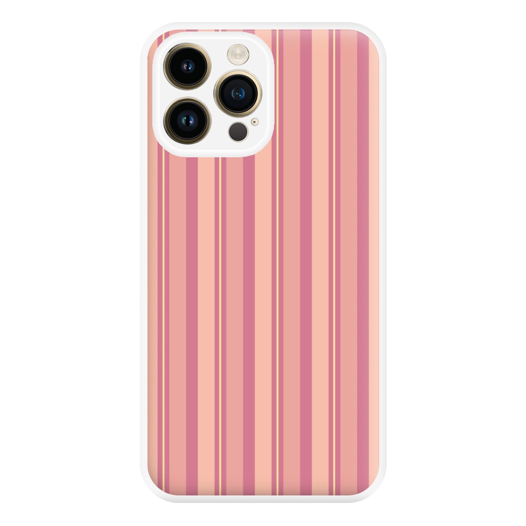 Pink And Yellow Stripes Phone Case for iPhone 14 Pro Max
