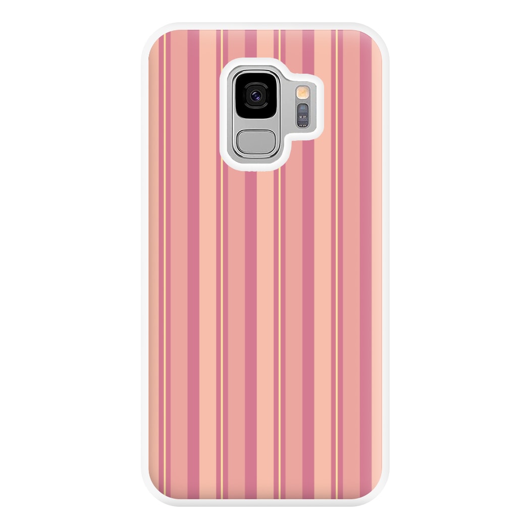 Pink And Yellow Stripes Phone Case for Galaxy S9 Plus