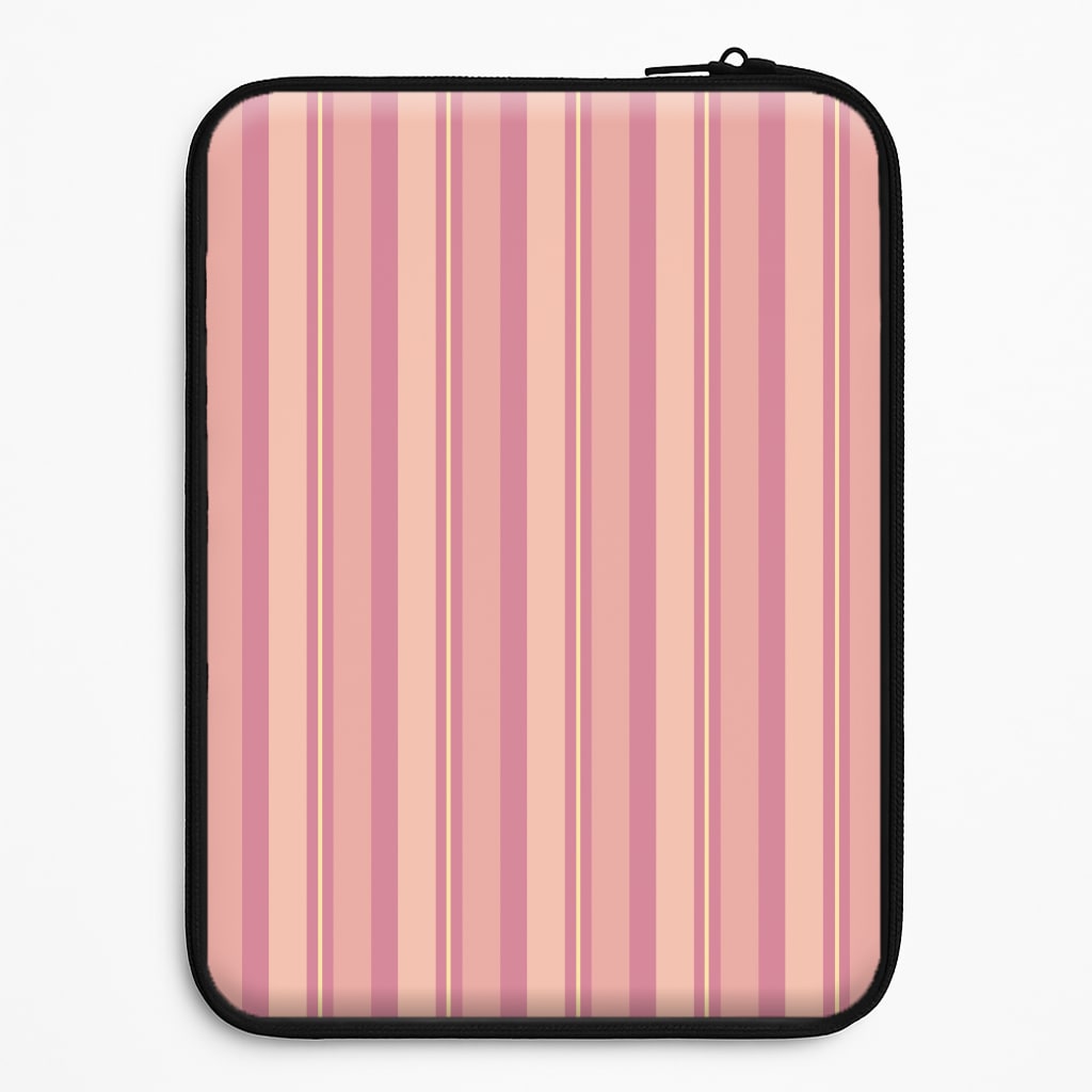 Pink And Yellow Stripes Laptop Sleeve