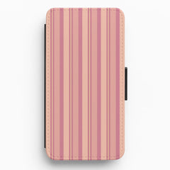 Pink And Yellow Stripes Flip / Wallet Phone Case