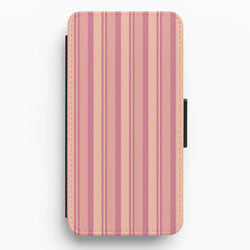 Pink And Yellow Stripes Flip / Wallet Phone Case