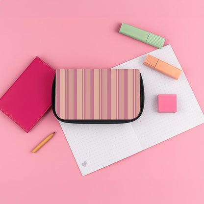 Pink And Yellow Stripes Pencil Case