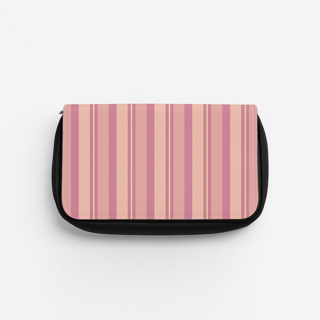 Pink And Yellow Stripes Pencil Case