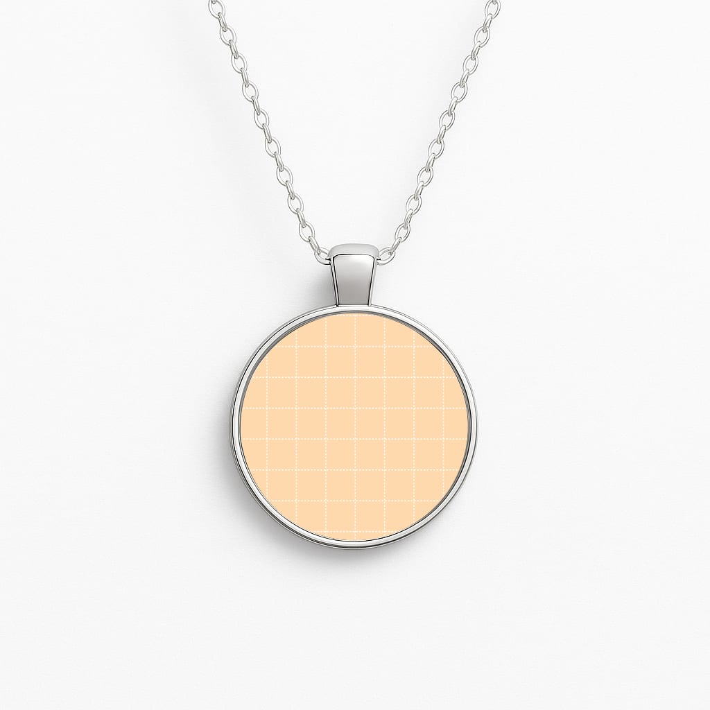 Criss Cross Peach Stripes Circle Necklace