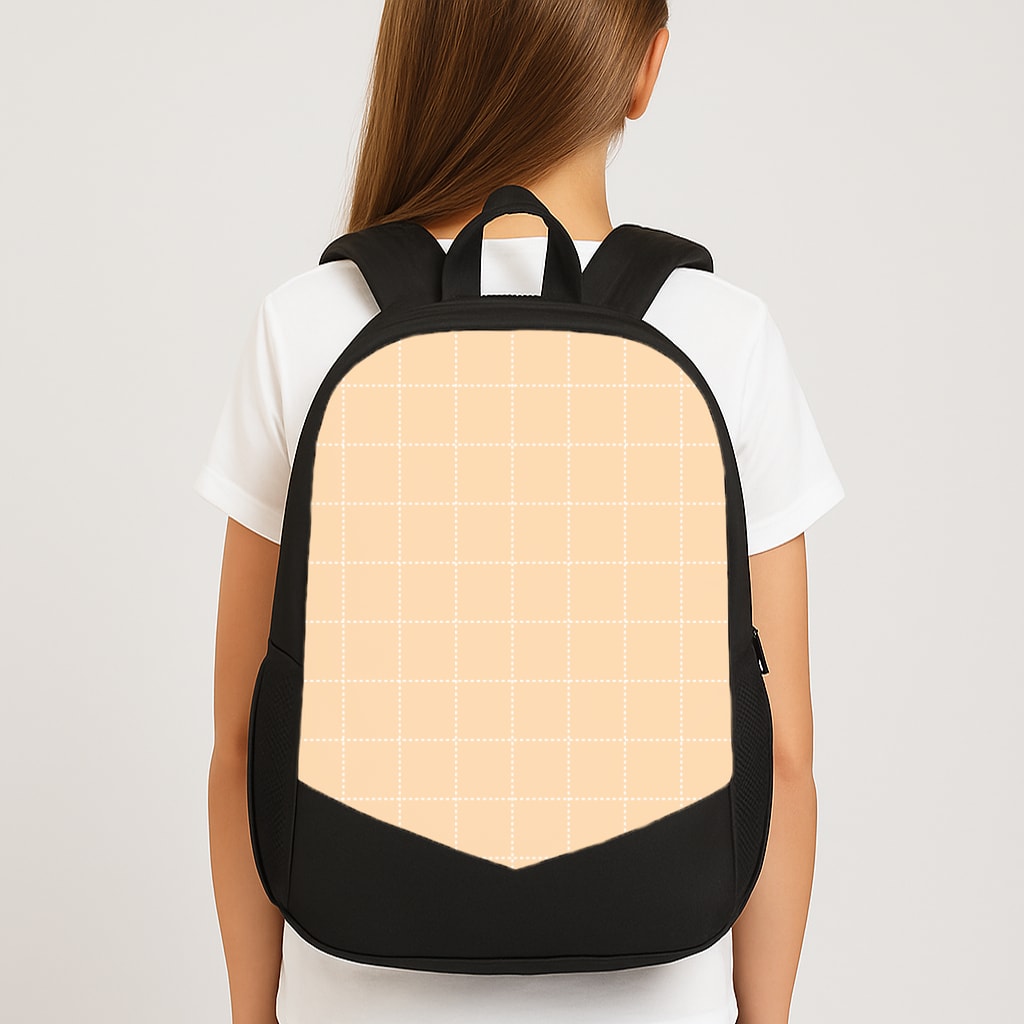 Criss Cross Peach Stripes Large School Bag