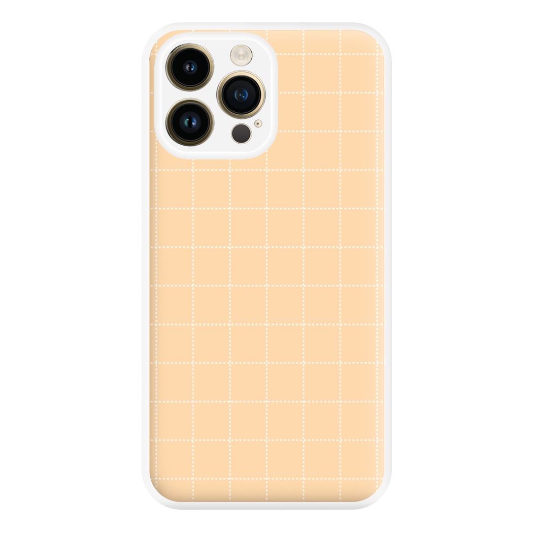 Criss Cross Peach Stripes Phone Case for iPhone 14 Pro Max