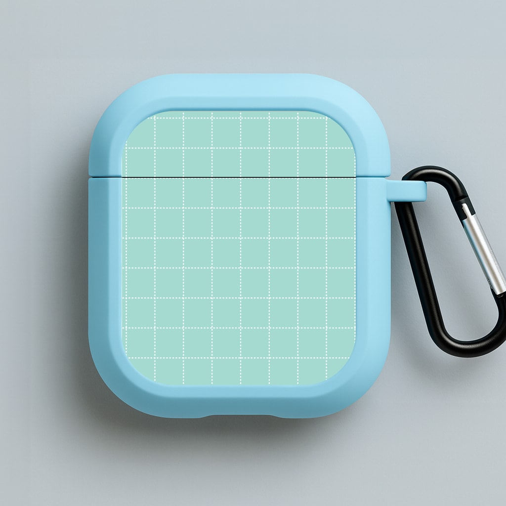 Criss Cross Cyan Stripes Blue AirPods Case