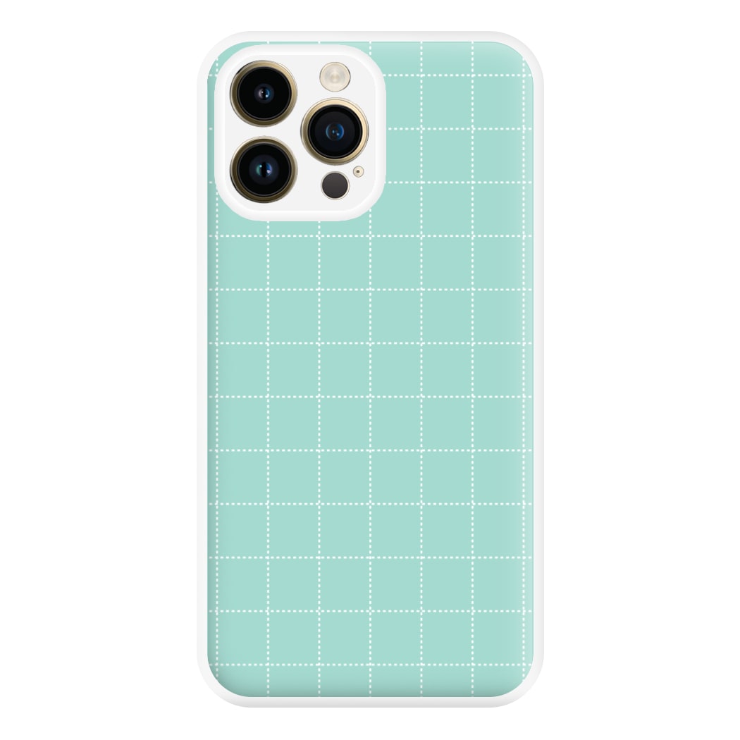 Criss Cross Cyan Stripes Phone Case for iPhone 14 Pro Max