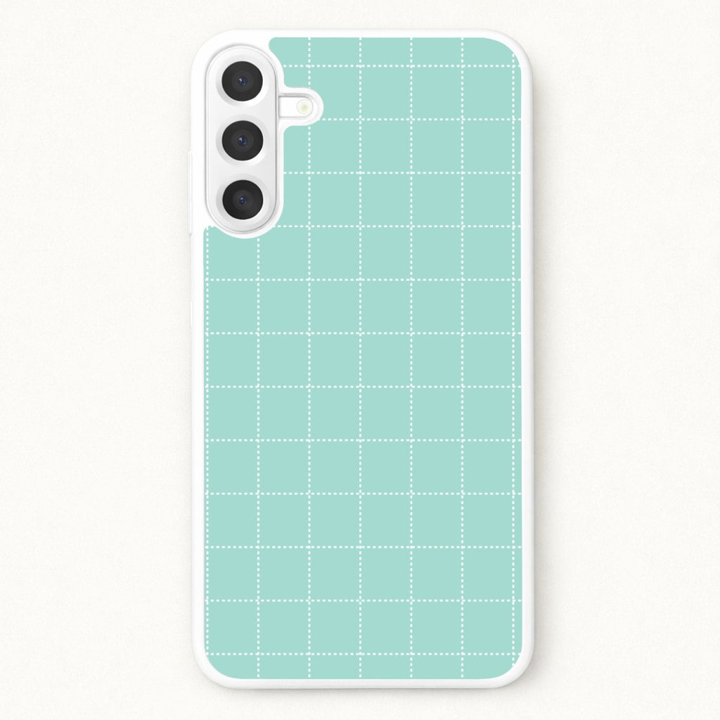 Criss Cross Cyan Stripes Phone Case for Galaxy A17