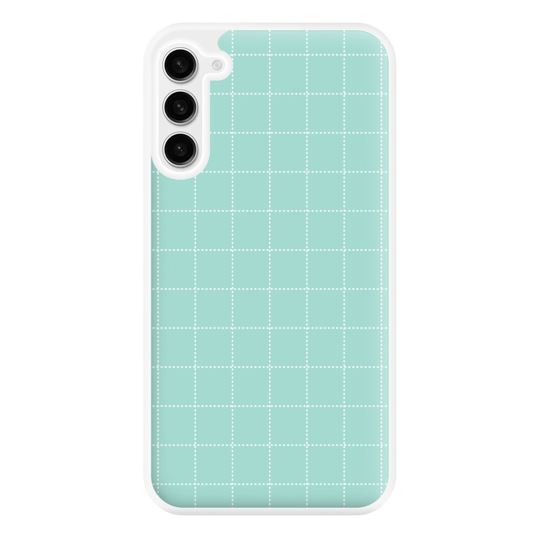 Criss Cross Cyan Stripes Phone Case for Galaxy S23FE