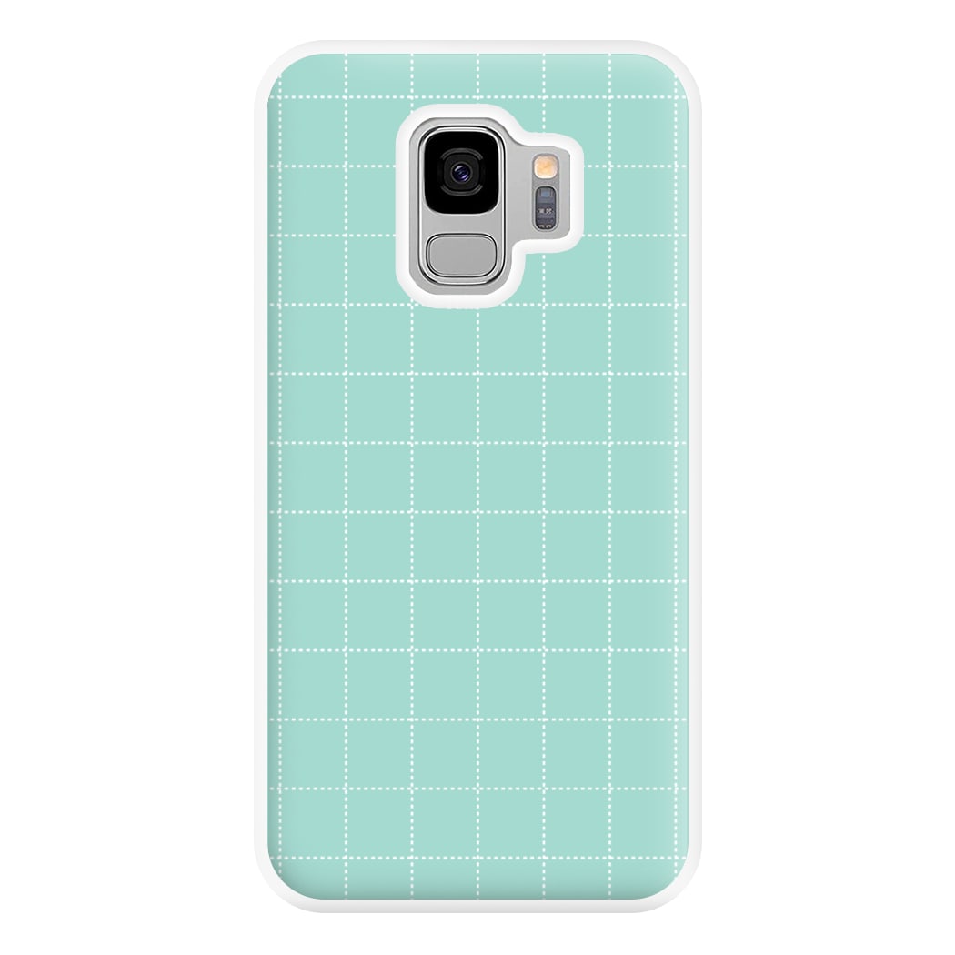 Criss Cross Cyan Stripes Phone Case for Galaxy S9 Plus