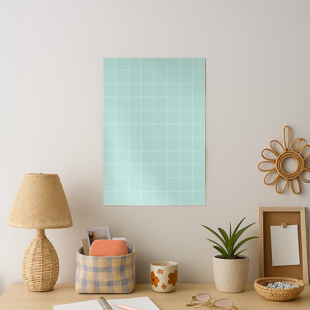 Criss Cross Cyan Stripes Art Print
