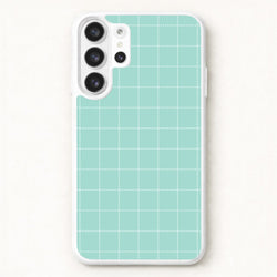 Criss Cross Cyan Stripes Phone Case for Galaxy S26 Ultra