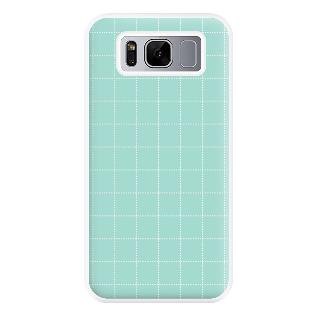 Criss Cross Cyan Stripes Phone Case for Galaxy S8 Plus