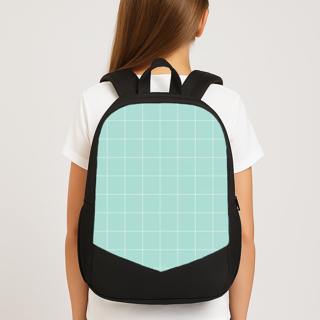Criss Cross Cyan Stripes Large School Bag