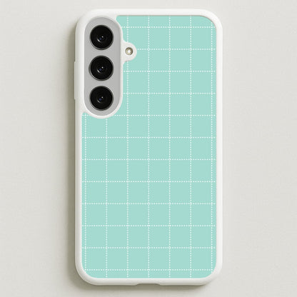 Criss Cross Cyan Stripes Phone Case for Galaxy S25FE