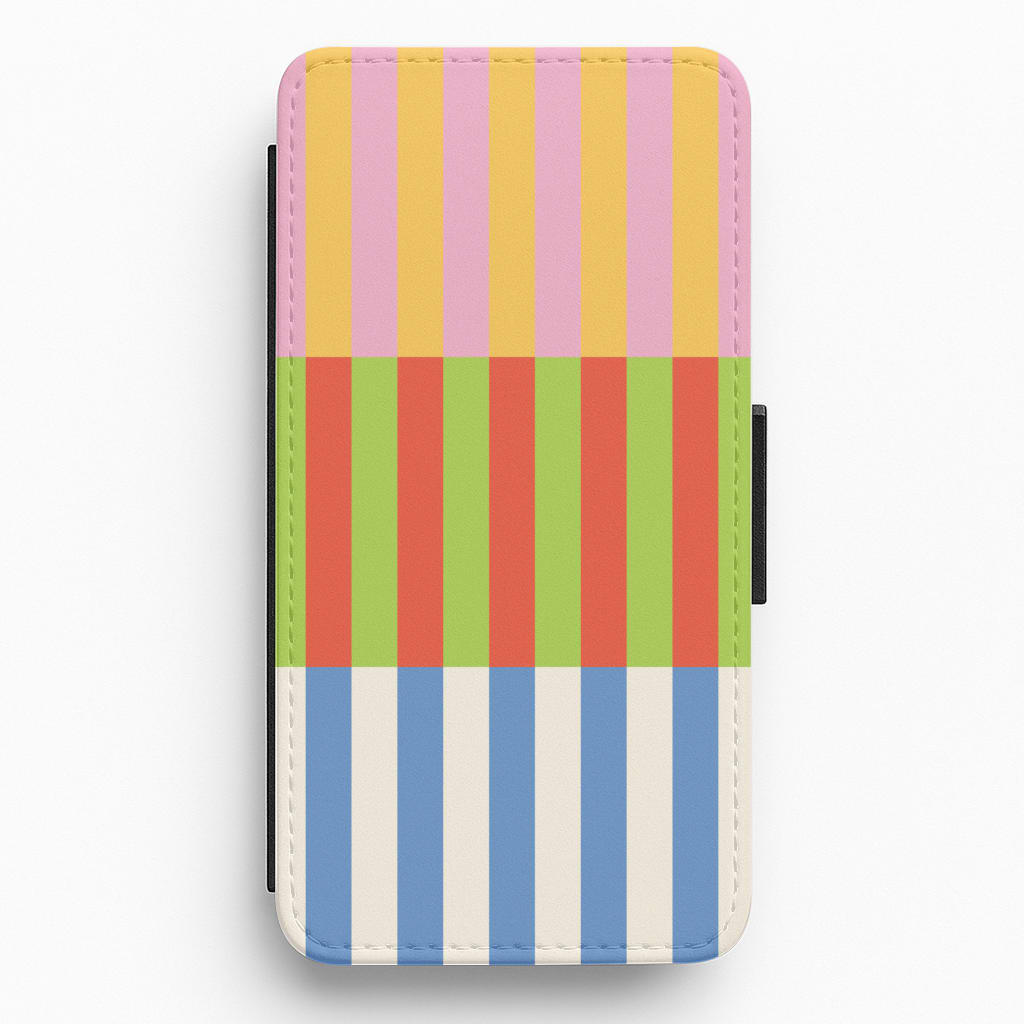 Colourful Stripes Pattern Flip / Wallet Phone Case