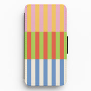 Colourful Stripes Pattern Flip / Wallet Phone Case 1