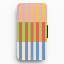 Colourful Stripes Pattern Flip / Wallet Phone Case