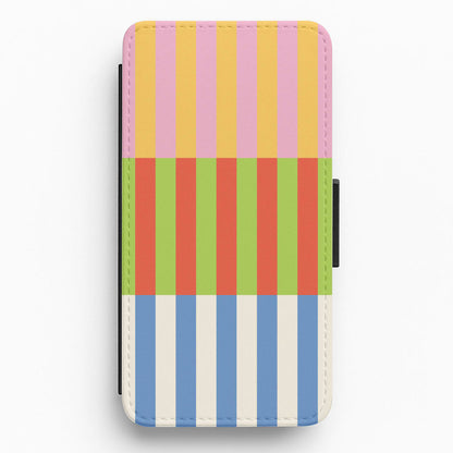 Colourful Stripes Pattern Flip / Wallet Phone Case