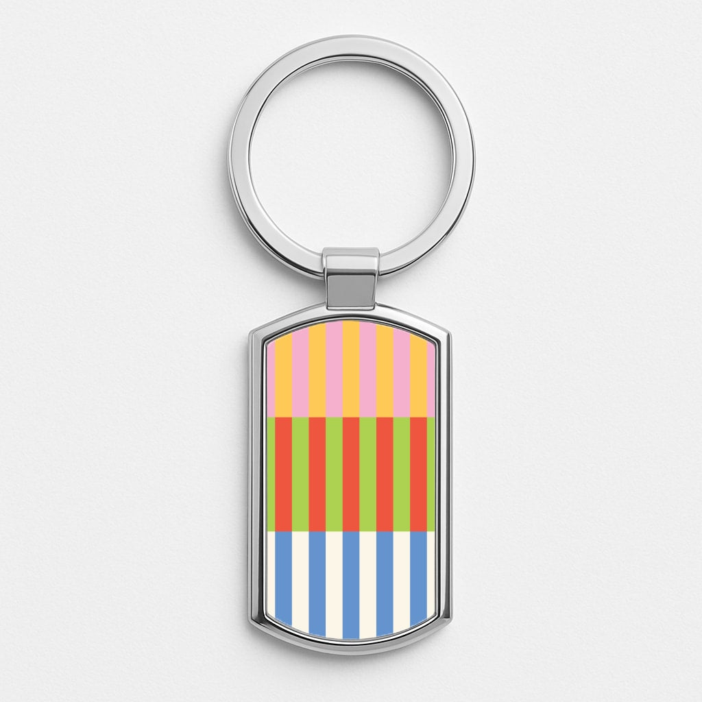 Colourful Stripes Pattern Luxury Keyring