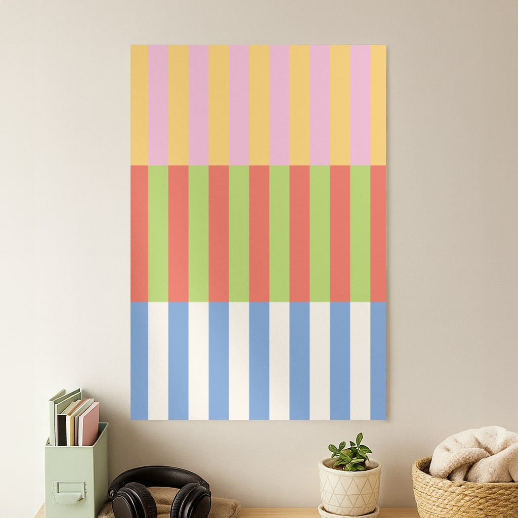 Colourful Stripes Pattern Poster