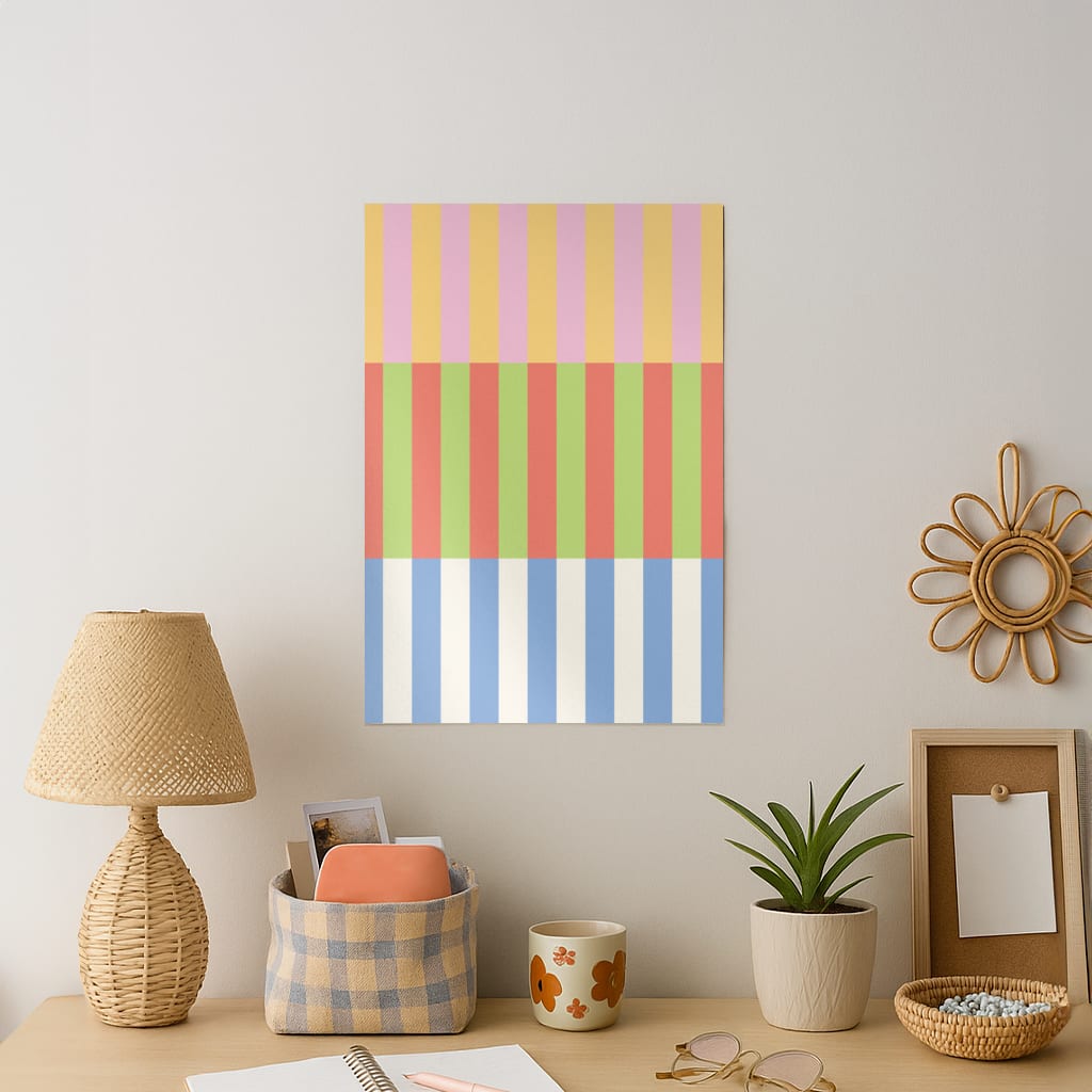 Colourful Stripes Pattern Art Print