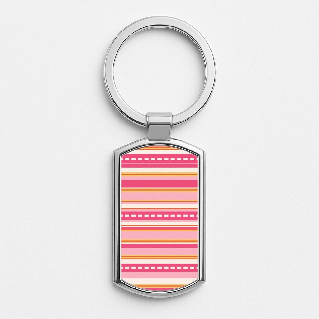 Sunset Stripe Bands Luxury Keyring