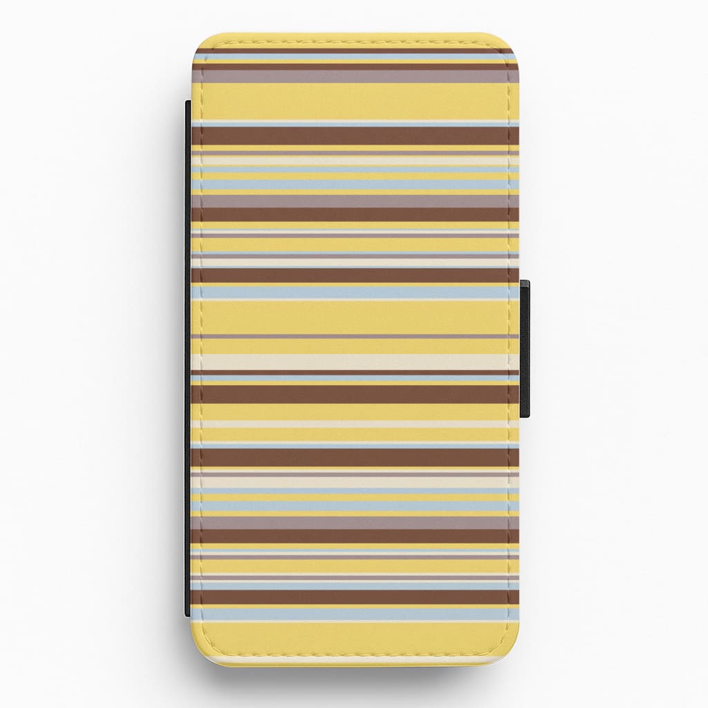 Cocoa Blue Stripe Flip / Wallet Phone Case