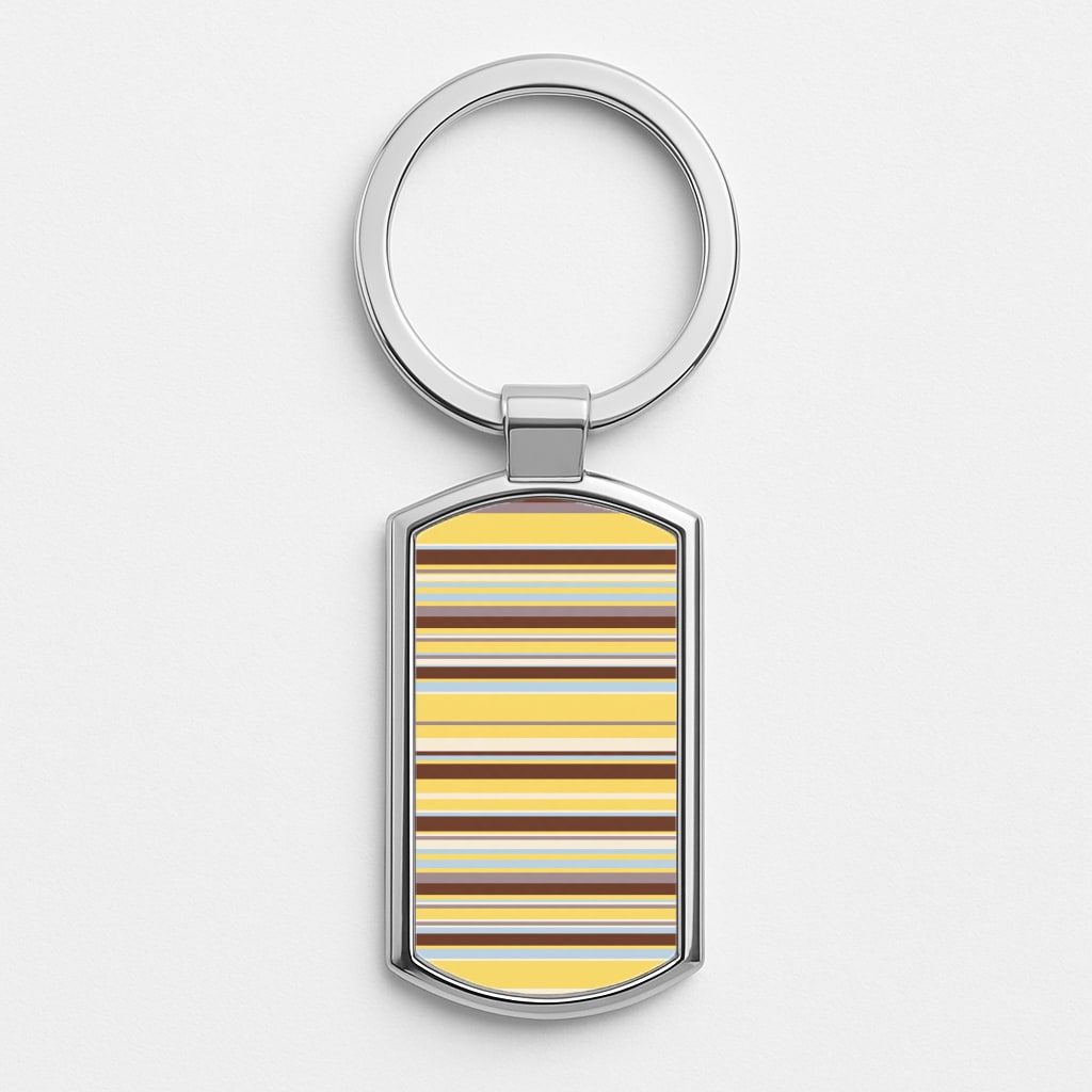 Cocoa Blue Stripe Luxury Keyring