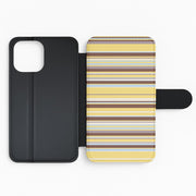 Cocoa Blue Stripe Flip / Wallet Phone Case 2