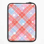Coral Plaid Starfall Laptop Sleeve 1