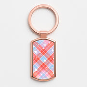 Coral Plaid Starfall Luxury Keyring 4
