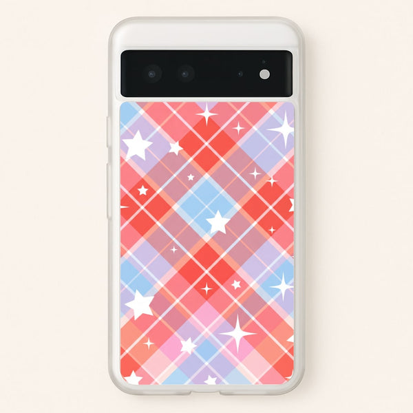 Coral Plaid Starfall Phone Case - Google Pixel 6 / Standard