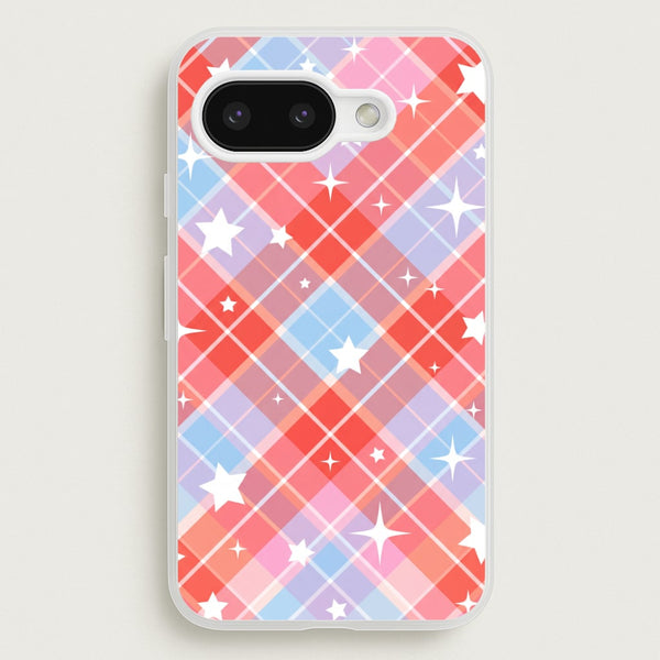 Coral Plaid Starfall Phone Case - Google Pixel 9a / Standard