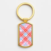 Coral Plaid Starfall Luxury Keyring 3