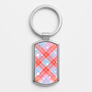 Coral Plaid Starfall Luxury Keyring 1