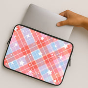 Coral Plaid Starfall Laptop Sleeve 2