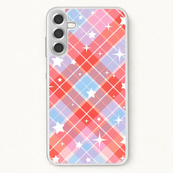 Coral Plaid Starfall Phone Case - Galaxy A17 / Standard