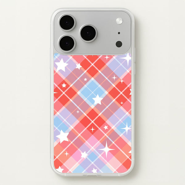 Coral Plaid Starfall Phone Case - iPhone 17 Pro Max / Standard