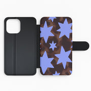 Tortoiseshell Star Scatter Flip / Wallet Phone Case 2