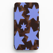Tortoiseshell Star Scatter Flip / Wallet Phone Case 1