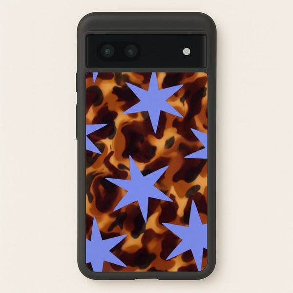 Tortoiseshell Star Scatter - Periwinkle Phone Case - Google Pixel 7a / Standard