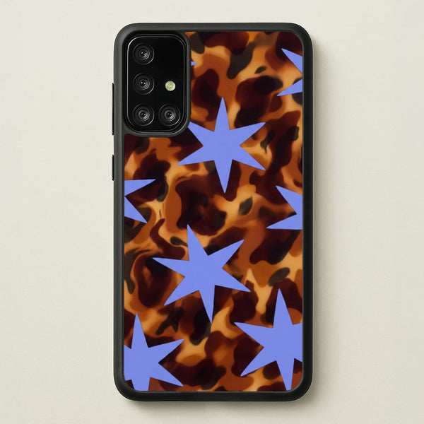 Tortoiseshell Star Scatter - Periwinkle Phone Case - Galaxy A71 / Standard