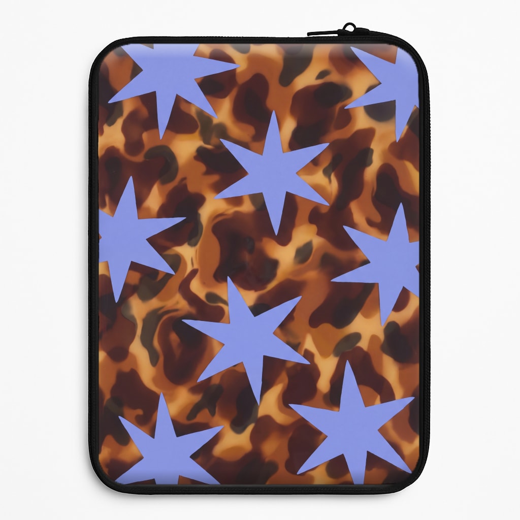 Tortoiseshell Star Scatter - Periwinkle Laptop Sleeve
