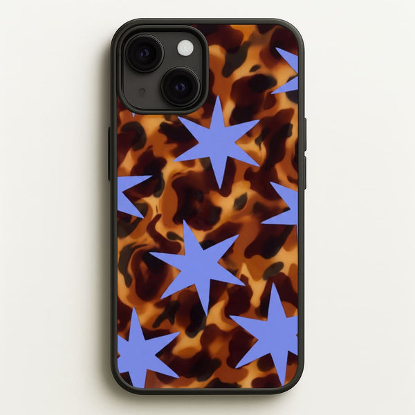 Tortoiseshell Star Scatter - Periwinkle Phone Case - iPhone 13 Mini / Standard