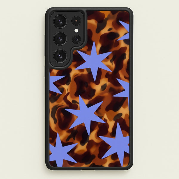 Tortoiseshell Star Scatter - Periwinkle Phone Case - Galaxy S23 Ultra / Standard