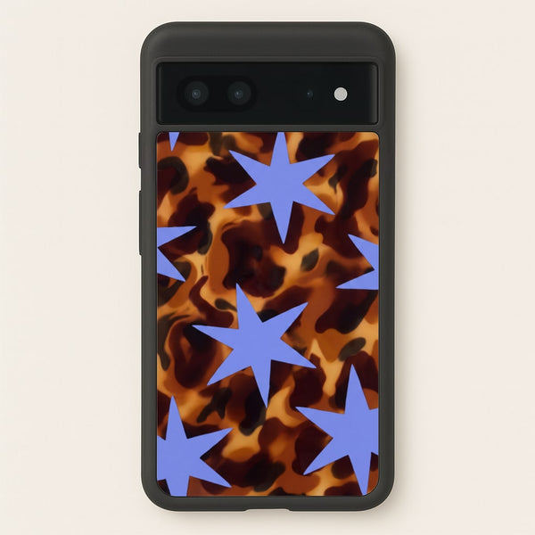 Tortoiseshell Star Scatter - Periwinkle Phone Case - Google Pixel 7 / Standard